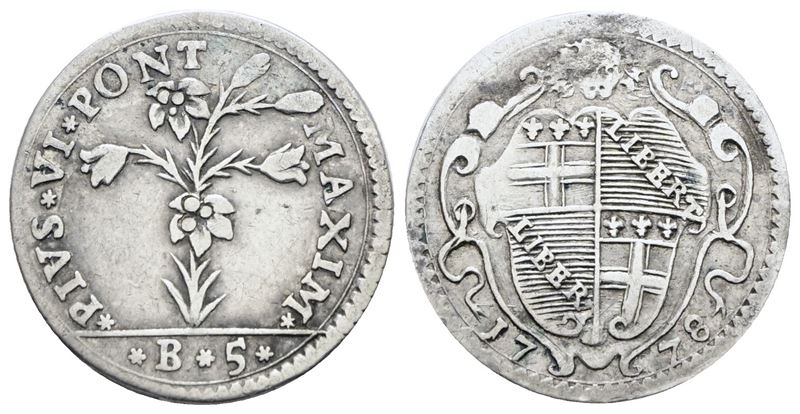 Pio VI, 5 baiocchi 1778, Stato Pontificio, Bologna