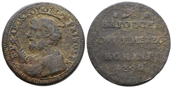 STATO PONTIFICIO. ROMA. Pio VI (1775-1799). Sampietrino da 2,5 baiocchi 1796. Cu; 16,9gr; Munt.99; MIR 2797/1; MB