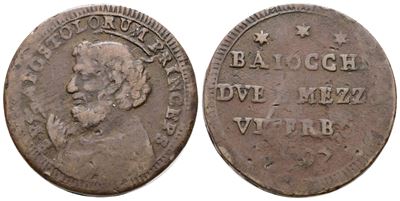 Pio VI, Sampietrino da 2,5 baiocchi 1797