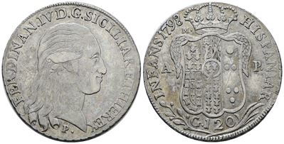 Ferdinando IV di Borbone, Piastra 120 grana 1798