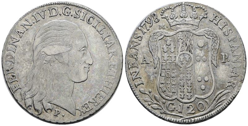 Ferdinando IV di Borbone, Piastra 120 grana 1798