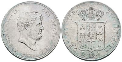 Ferdinando II di Borbone, Piastra da 120 grana 1855