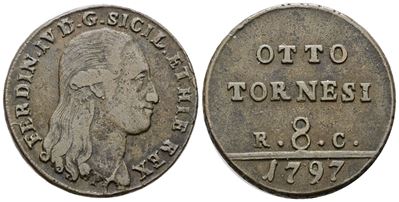Ferdinando IV di Borbone, 8 tornesi 1797