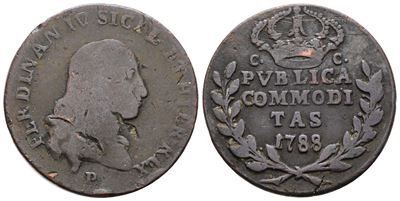 Ferdinando IV di Borbone, Publica 3 tornesi 1788, Regno di Napoli