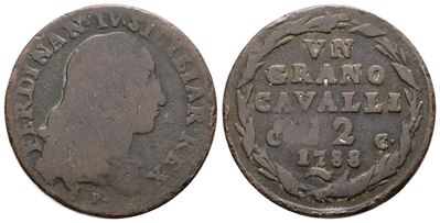 Ferdinando IV di Borbone, Grano 12 cavalli, 1788