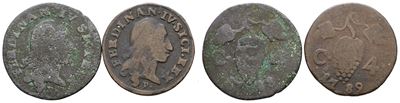 Ferdinando IV di Borbone, Lotto di 2 monete da 4 cavalli 1788 e 1789
