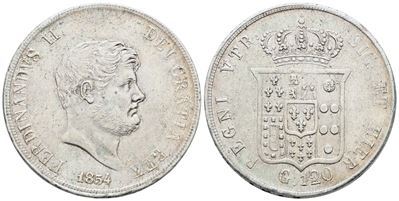 Ferdinando II di Borbone, Piastra 120 grana 1854
