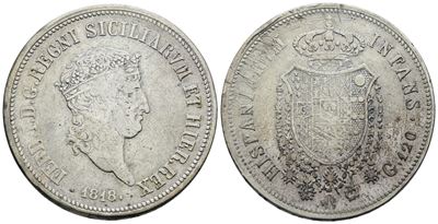 Ferdinando I di Borbone, Piastra 120 grana 1818 'Testa piccola', Ag