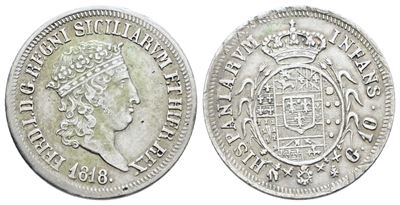 Ferdinando I di Borbone, Carlino 10 grana 1818 - Regno delle Due Sicilie