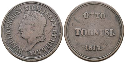 Ferdinando I di Borbone, 8 tornesi 1817, Regno delle Due Sicilie