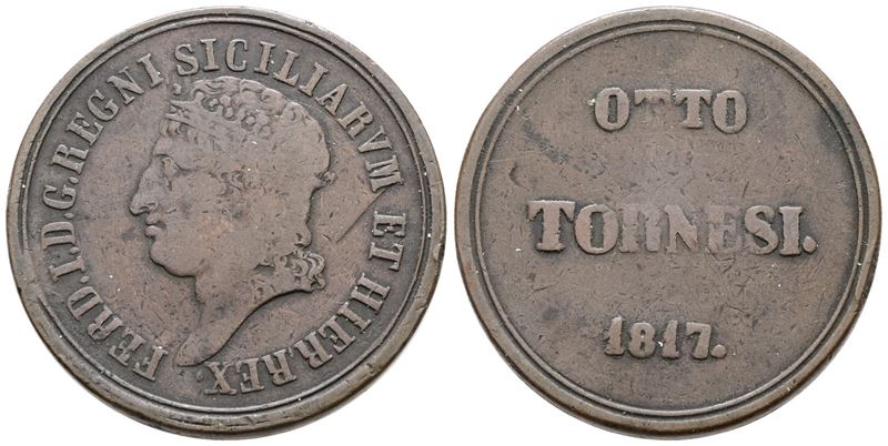 Ferdinando I di Borbone, 8 tornesi 1817, Regno delle Due Sicilie