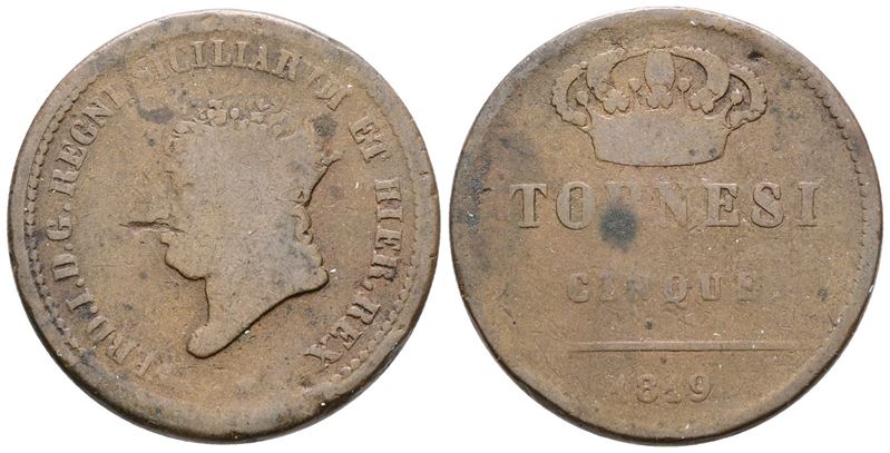 Ferdinando I di Borbone, 5 tornesi 1819, Regno delle Due Sicilie