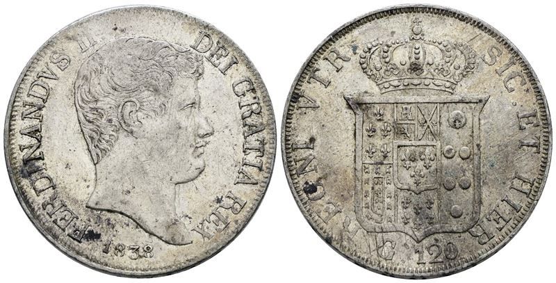 Ferdinando II di Borbone, Piastra 120 grana 1838