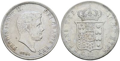 Ferdinando II di Borbone, Piastra 120 grana 1844, Regno delle Due Sicilie