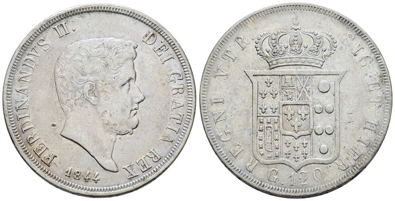 Ferdinando II di Borbone, Piastra 120 grana 1844, Regno delle Due Sicilie