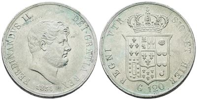 Ferdinando II di Borbone, Piastra 120 grana 1854
