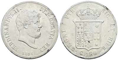 Ferdinando II di Borbone, Piastra 120 grana 1856