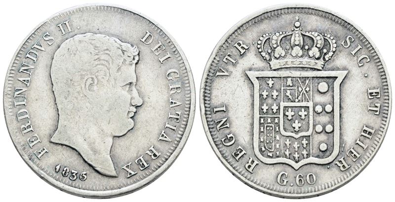 Ferdinando II di Borbone, 60 grana 1836, Regno delle Due Sicilie