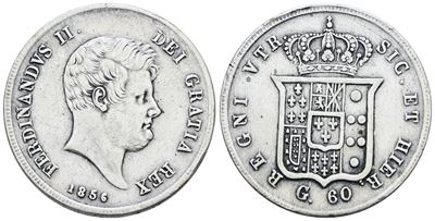 Ferdinando II di Borbone, 60 grana 1856, Regno delle Due Sicilie