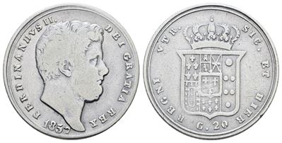 Ferdinando II di Borbone, Tarì da 20 grana 1857, Regno delle Due Sicilie