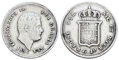 Ferdinando II di Borbone, Carlino 10 grana 1856