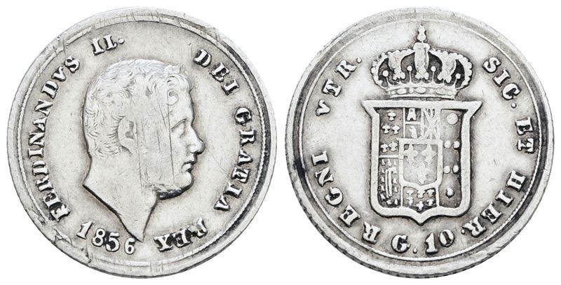 Ferdinando II di Borbone, Carlino 10 grana 1856