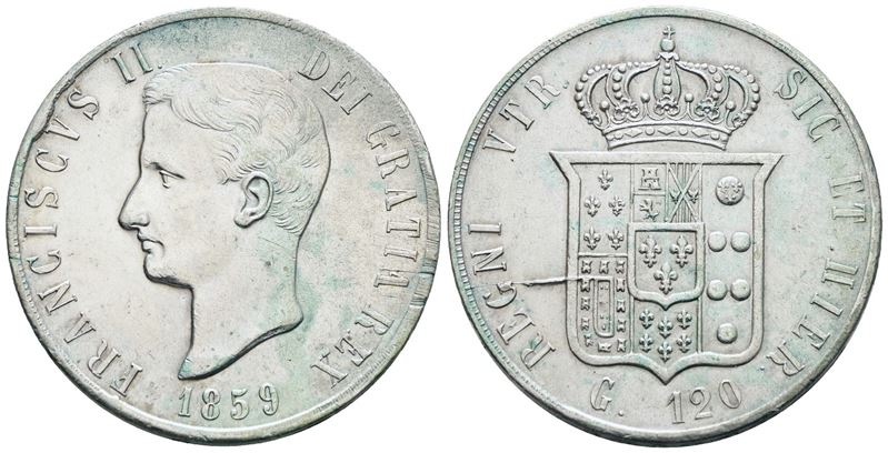 Francesco II di Borbone, Piastra 1859 (Regno delle Due Sicilie)