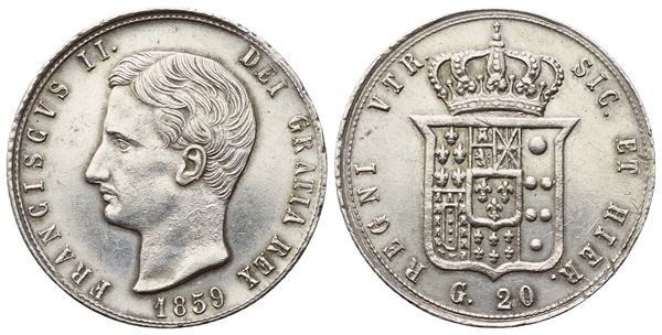 NAPOLI. Regno delle Due Sicilie. Francesco II di Borbone (1859-1860). Tarì 1859; Ag (4,59 g;21 mm)