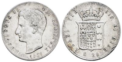 Francesco II di Borbone, Tarì 20 grana 1859, Regno delle Due Sicilie
