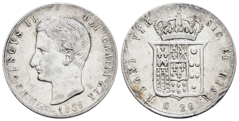 Francesco II di Borbone, Tarì 20 grana 1859, Regno delle Due Sicilie