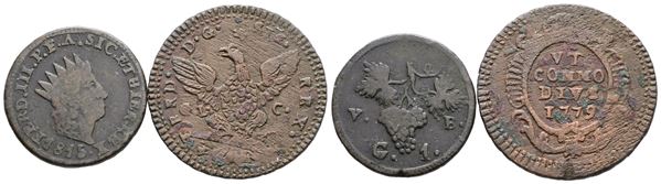 PALERMO. REGNO DI SICILIA. Ferdinando III di Borbone (1759-1816). Lotto di 2 monete da 1 grano 1779, 1815. Cu; Conservazioni varie.