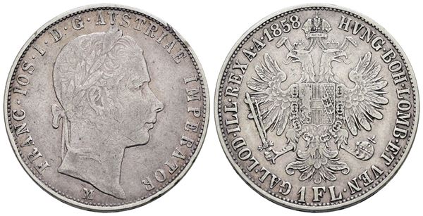 MILANO. REGNO LOMBARDO VENETO. Francesco Giuseppe (1848-1866). Fiorino 1858. Ag; 12,35gr; Gig.81; NC; BB