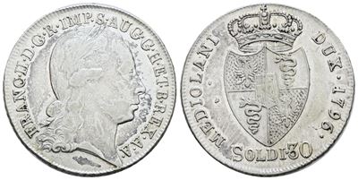 Francesco II d'Asburgo, Moneta da 30 soldi del 1796