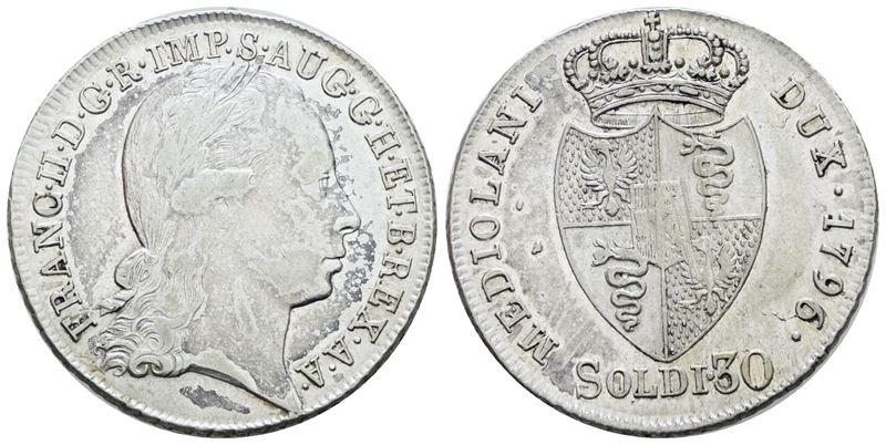 Francesco II d'Asburgo, Moneta da 30 soldi del 1796