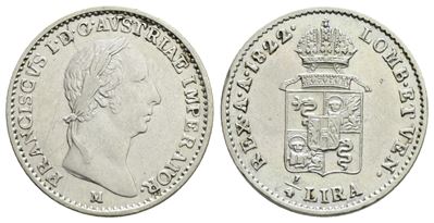 Francesco I d'Asburgo, 1/4 di lira 1822 in argento