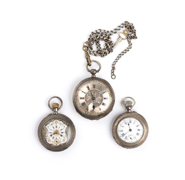 Lotto di tre orologi da tasca