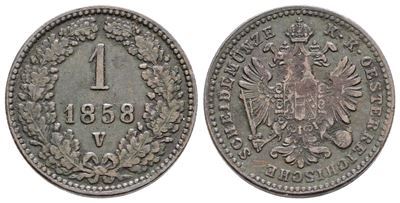 Francesco Giuseppe, 1 kreuzer 1858, Regno Lombardo-Veneto