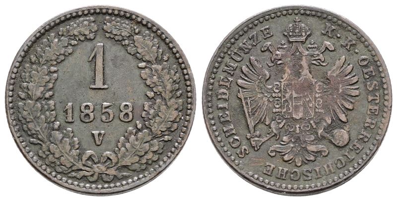 Francesco Giuseppe, 1 kreuzer 1858, Regno Lombardo-Veneto