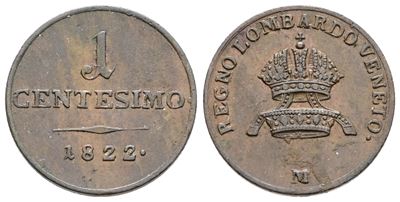Francesco I d'Asburgo, 1 centesimo 1822, Regno Lombardo Veneto