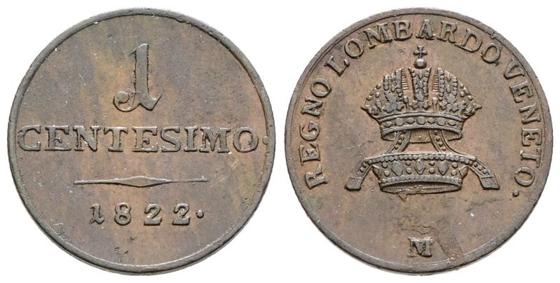 Francesco I d'Asburgo, 1 centesimo 1822, Regno Lombardo Veneto