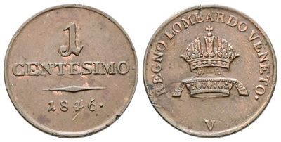 Ferdinando I d'Asburgo, 1 centesimo del Regno Lombardo Veneto, 1846