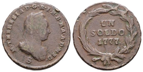 MILANO, Maria Teresa d'Asburgo (1740-1780). Soldo 1777 S. Cu; 7,8gr; MIR 440/1; MB/BB