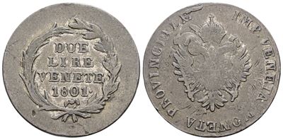 Francesco II d'Asburgo, Moneta da 2 lire 1801, provincia veneta