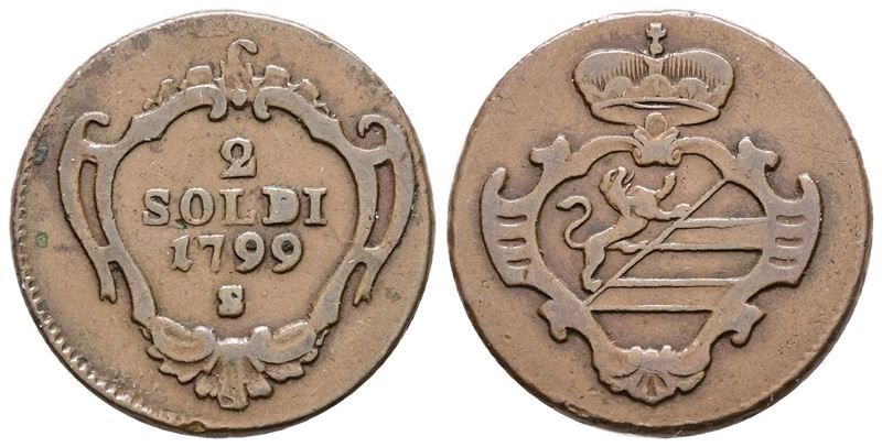 Francesco II d'Asburgo, Moneta da 2 soldi del 1799