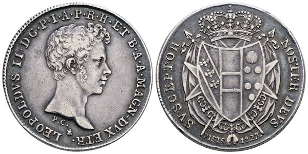 FIRENZE. GRANDUCATO DI TOSCANA. Leopoldo II (1824-1859). Mezzo francescone 1827. Ag; 13,75gr; Gig.26; BB+