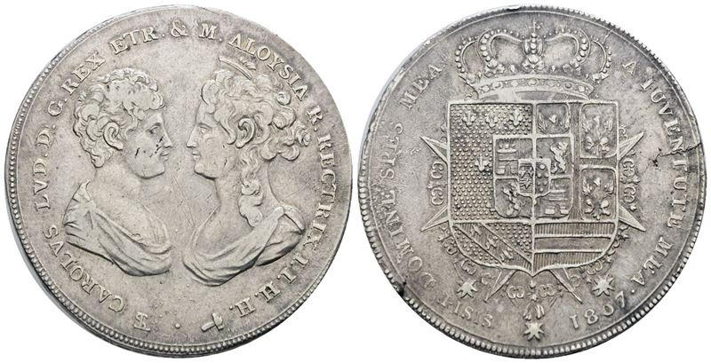 Carlo Ludovico di Borbone, Francescone del Granducato di Toscana (1807), Argento, 27,5 g