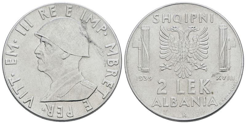 Vittorio Emanuele III, Moneta da 2 Lek del 1939