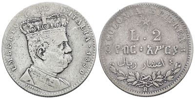 Umberto I, 2 Lire 1890 - Colonia Eritrea