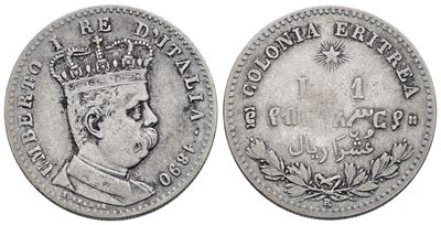 Umberto I, Moneta 1 Lira 1890, Colonia Eritrea