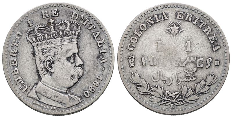 Umberto I, Moneta 1 Lira 1890, Colonia Eritrea